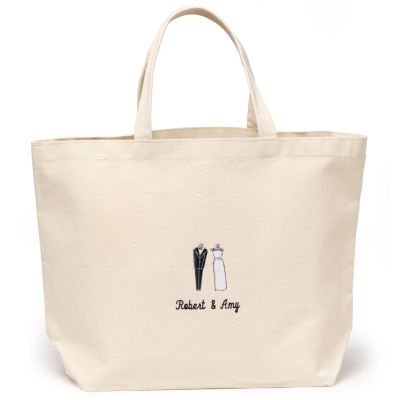 Canvas Bride and Groom Tote