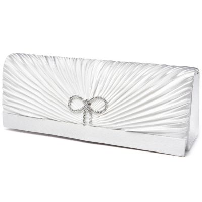 Classic Ruching & Crystal Bow Evening Bag