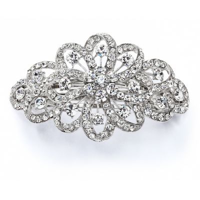 Bridal Crystal Floral Barrette