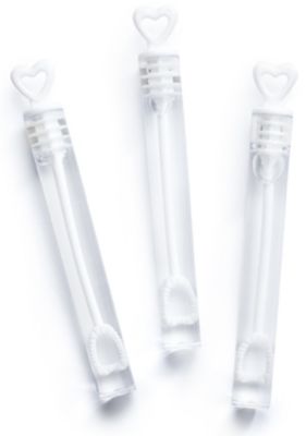 Heart Wedding Bubble Tubes - White