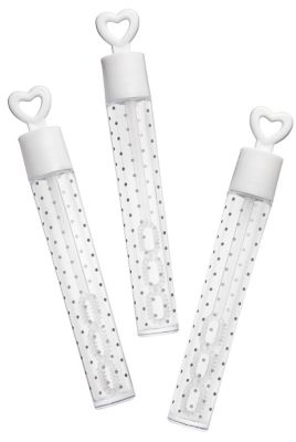 Polka Dot Bubble Tubes - White/Silver