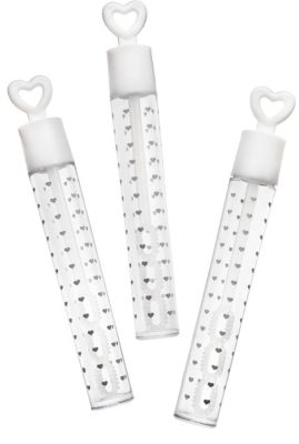Small Hearts Bubble Tubes - White/Silver