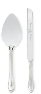Satin-handle Cake Knife & Serving Set with Crystals