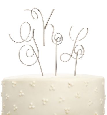 Scroll Initial Cake Topper