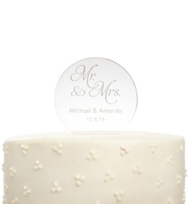 Personalized Acrylic Round Cake Topper