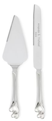 Double Hearts Cake Knife & Server Set
