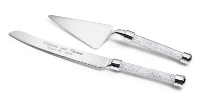 Rhinestone Handle Cake Knife and Server Set