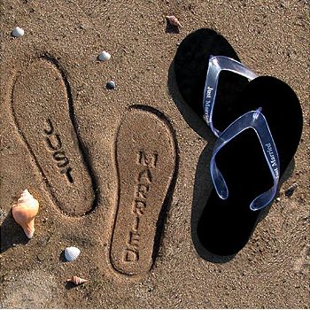 Just Married Flip-Flops - Black