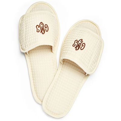 Monogram Waffle Weave Slippers