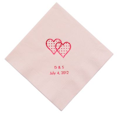 Personalized Napkins - BEVERAGE (Double Hearts Dots)