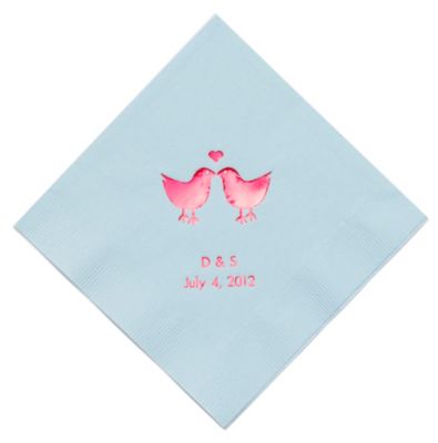 Personalized Napkins - BEVERAGE (Lovebirds)