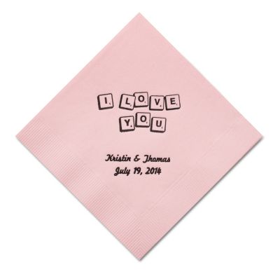 Personalized Napkins - BEVERAGE (Love Letters)