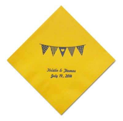 Personalized Napkins - BEVERAGE (Pennant Flag)