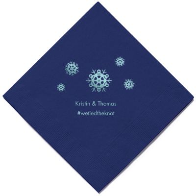 Personalized Napkins - BEVERAGE (Snowflakes)
