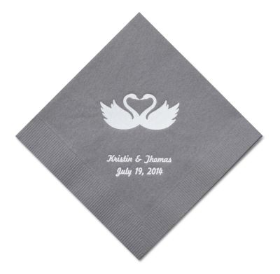 Personalized Napkins - BEVERAGE (Swans)