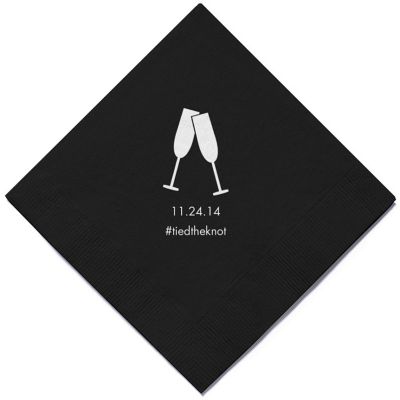Personalized Napkins - BEVERAGE (Toasting Flutes)