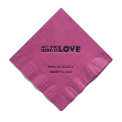 Personalized Napkins - DINNER (All You Need Is Love)