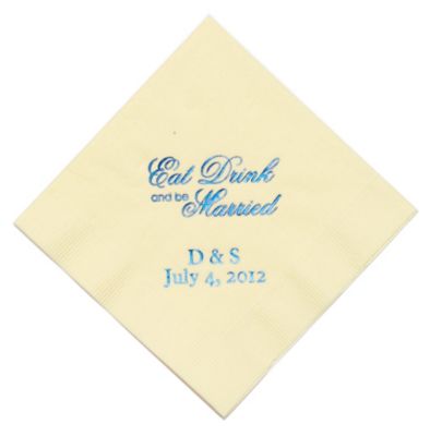 Personalized Napkins - DINNER (Eat, Drink- Script)