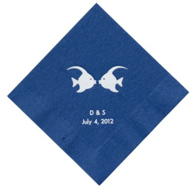 Personalized Napkins - DINNER (Kissing Fish)
