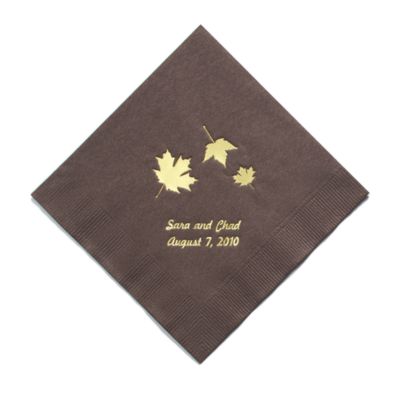 Personalized Napkins - DINNER (Maple Leaves)