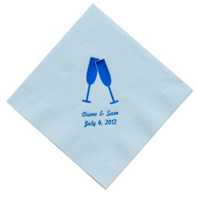 Personalized Napkins - DINNER (Toasting Flutes)