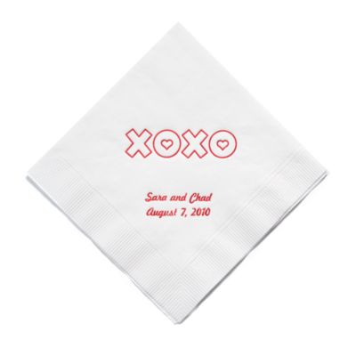 Personalized Napkins - DINNER (XOXO - Hugs and Kisses)