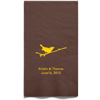 Personalized Napkins - GUEST TOWEL (Bird on Branch)