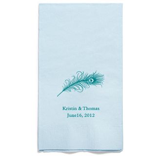 Personalized Napkins - GUEST TOWEL (Peacock Feather)