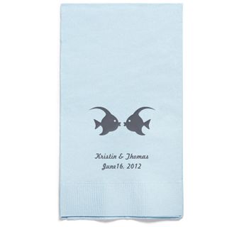 Personalized Napkins - GUEST TOWEL (Kissing Fish)