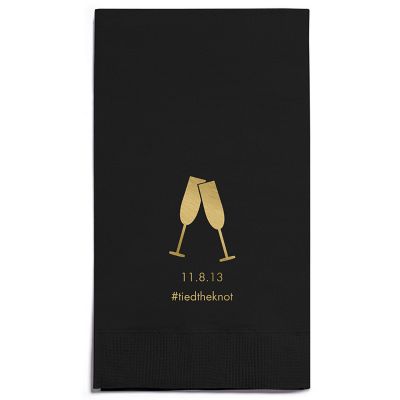 Personalized Napkins - GUEST TOWEL (Toasting Flutes)