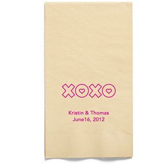 Personalized Napkins - GUEST TOWEL (XOXO - Hugs and Kisses)