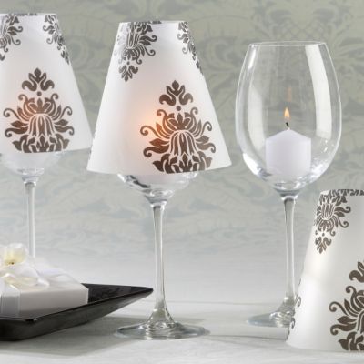Damask Vellum Candle Shades