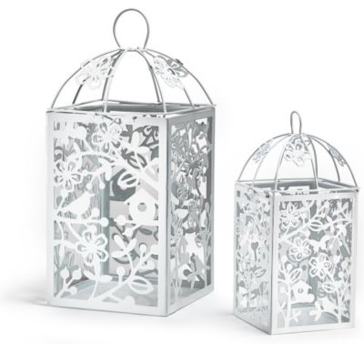 Metal Table Lantern - White