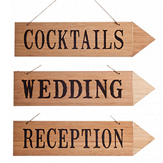 wooden arrow wedding sign
