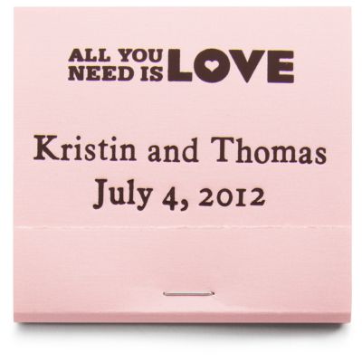 Personalized Matchbooks - All You Need is LOVE