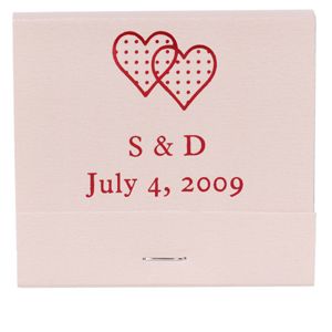 Personalized Matchbooks - Double Hearts