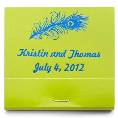 Personalized Matchbooks - Peacock Feather