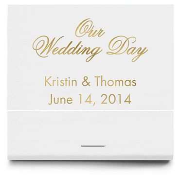 Personalized Matchbooks - Our Wedding Day