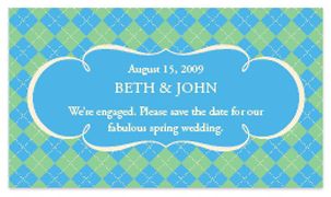 Save the Date Magnets - Argyle (Blue)