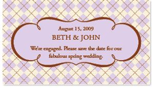 Save the Date Magnets - Argyle (Lavender)