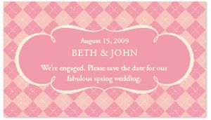 Save the Date Magnets - Argyle (Pink)