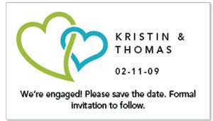 Save the Date Magnets - Double Heart (Green)