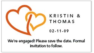Save the Date Magnets - Double Heart (Orange)