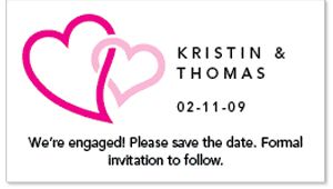 Save the Date Magnets - Double Heart (Pink)