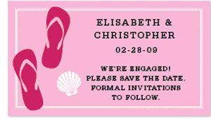 Save the Date Magnets - Flip Flops (Pink)