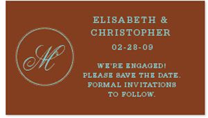 Save the Date Magnets - Initial (Blue/Brown)