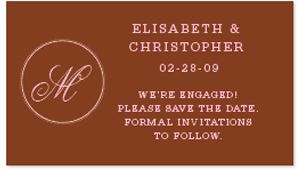 Save the Date Magnets - Initial (Pink/Brown)
