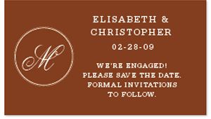Save the Date Magnets - Initial (White/Brown)