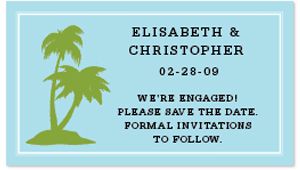 Save the Date Magnets - Palm Trees (Blue)