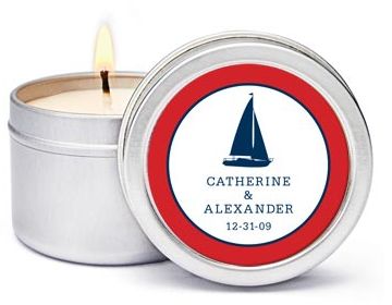 Personalized Soy Candle Favors - Sailboat